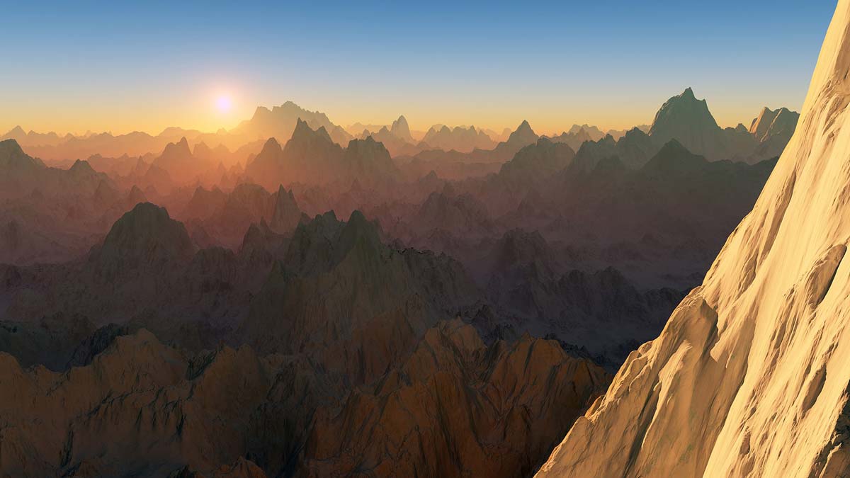 Universal Life Force Energy - Image of the sun rising over the mountains