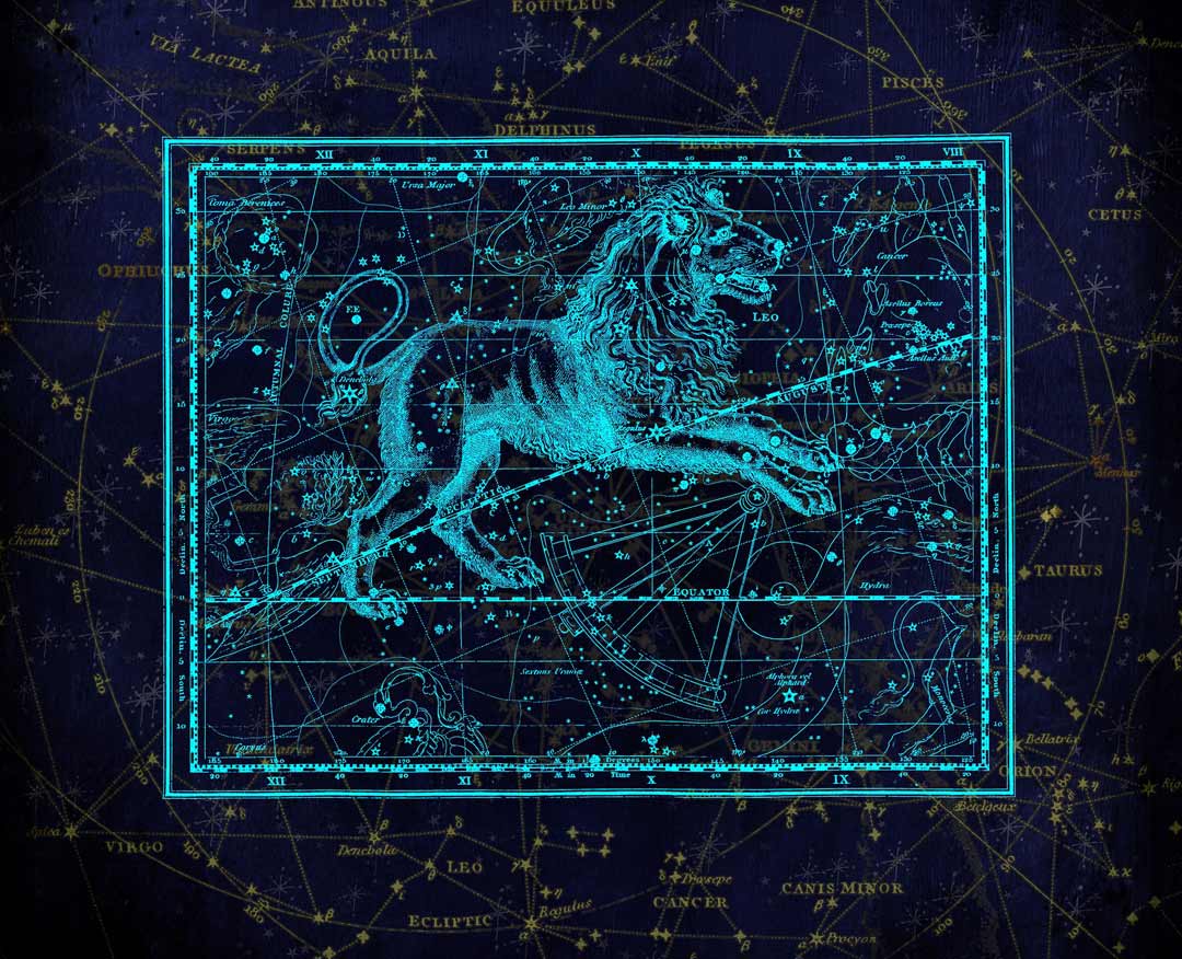 Chicago Reiki - Image of Leo the Lion within the constellations in the background - Reiki Meditation