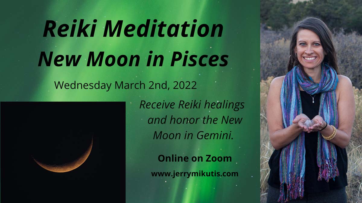 Jerry Mikutis - Chicago Reiki and Astrology Meditation- New Moon in Pisces 2022 - ad banner